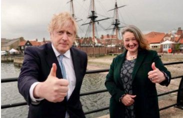 Jill Mortimer and Boris Johnson